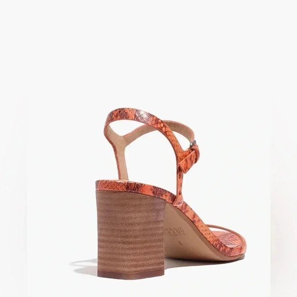 3/$30 Madewell The Hollie Ankle-Strap Sandal in Snake Embossed Leather - Picture 4 of 7